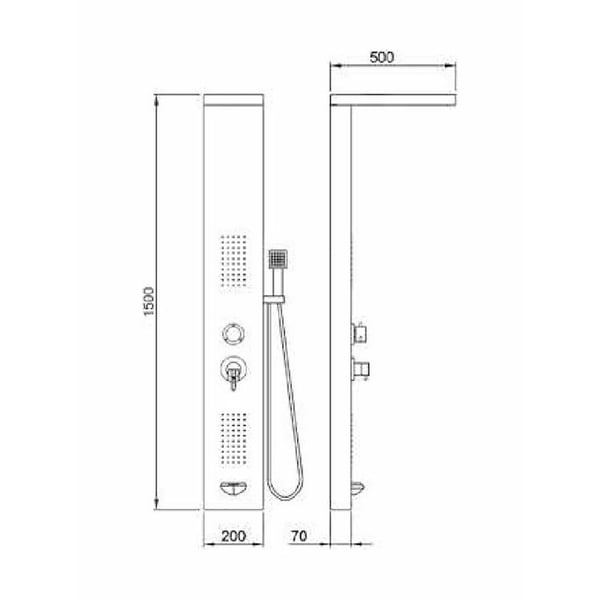 Στήλη Ντους-Υδρομασάζ Roma Chrome (53100-1)